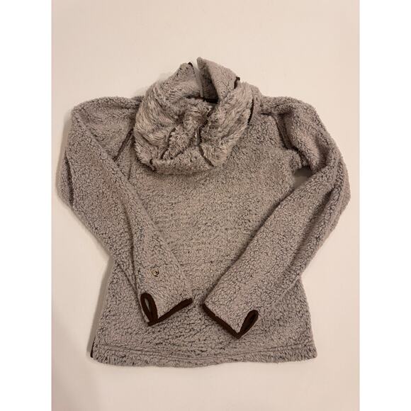 Kuhl Women's Flight Jacket Fleece Stone Size XS Italian Fleece Zip Away Hood - Picture 7 of 12